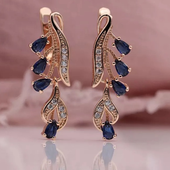 Jewelry - Gold Plated Sapphire Earrings